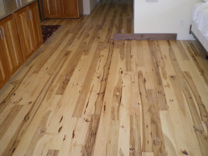 Picture of character Hickory flooring that we made. I love all the character in this wood.